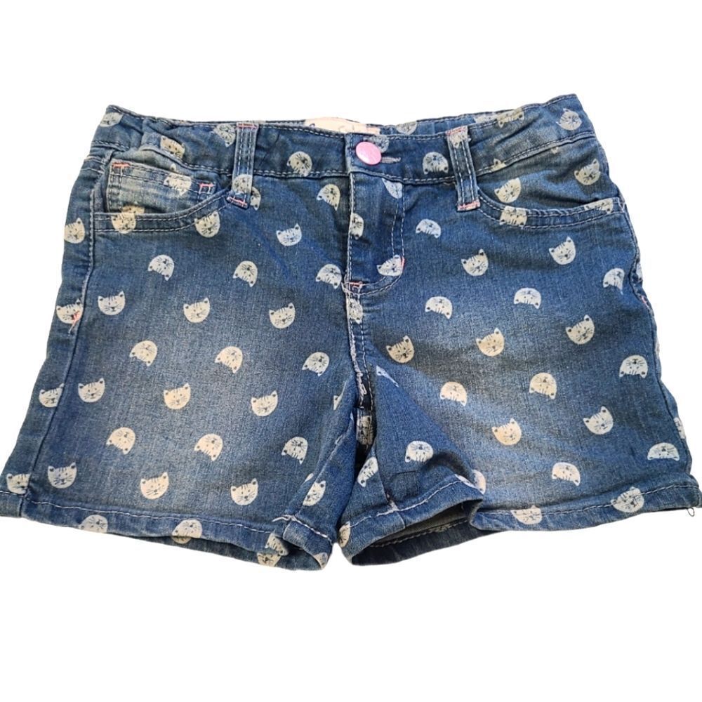 Freestyle Blue Jean‎ Shorts with Kitties sz 6X